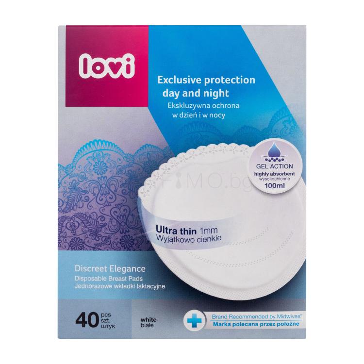 LOVI Discreet Elegance Disposable Breast Pads White Подплънки за кърмачки за жени Комплект