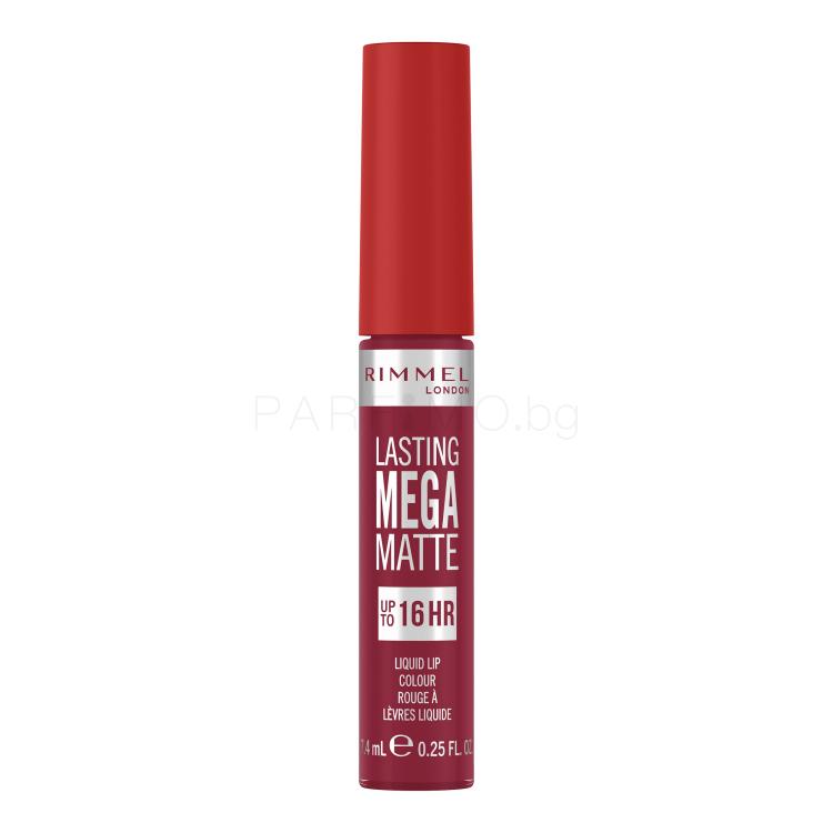 Rimmel London Lasting Mega Matte Liquid Lip Colour Червило за жени 7,4 ml Нюанс Ruby Passion