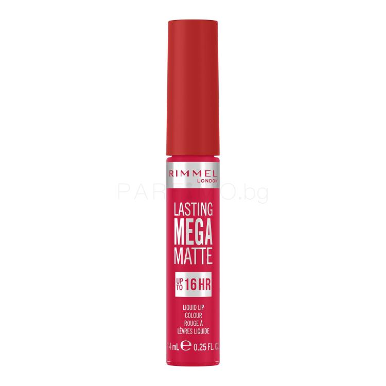 Rimmel London Lasting Mega Matte Liquid Lip Colour Червило за жени 7,4 ml Нюанс Fuchsia Flush