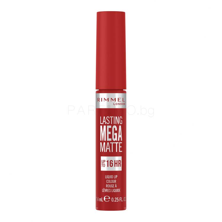 Rimmel London Lasting Mega Matte Liquid Lip Colour Червило за жени 7,4 ml Нюанс Fire Starter