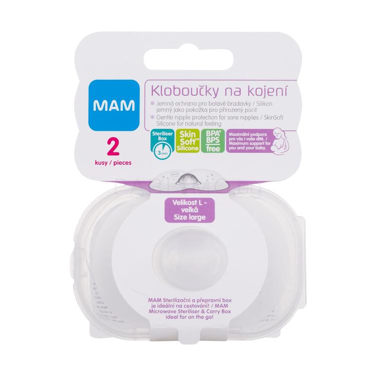 MAM Nipple Shields L Подплънки за кърмачки за жени 2 бр