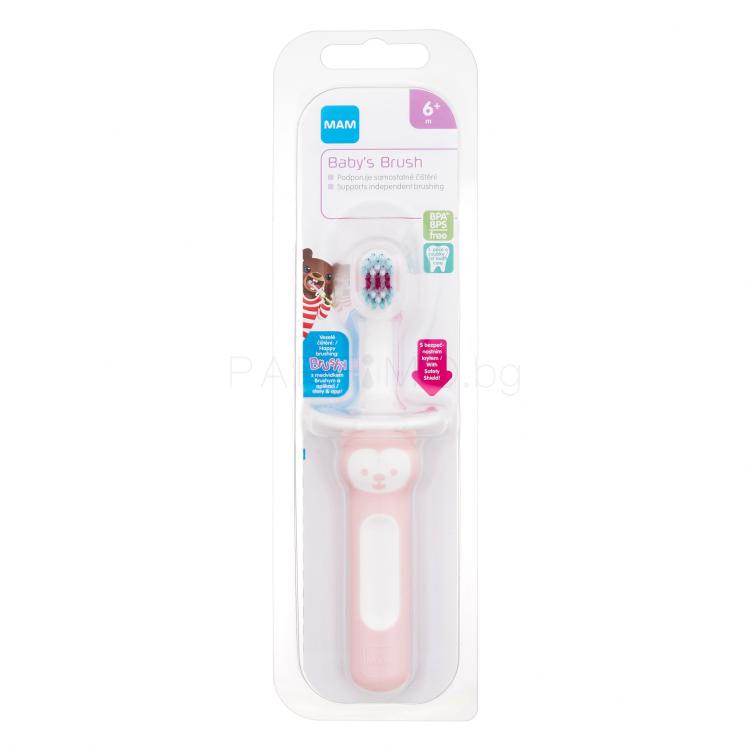 MAM Baby´s Brush 6m+ Pink Четка за зъби за деца 1 бр