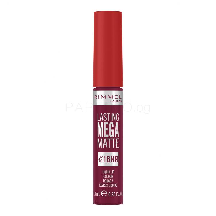 Rimmel London Lasting Mega Matte Liquid Lip Colour Червило за жени 7,4 ml Нюанс Rock Me Purple