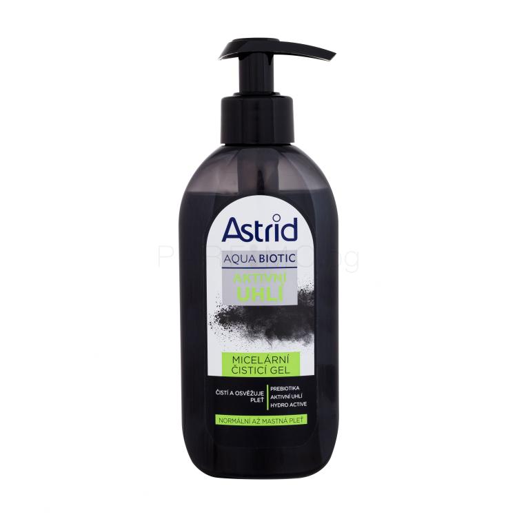 Astrid Aqua Biotic Active Charcoal Micellar Cleansing Gel Почистващ гел за жени 200 ml