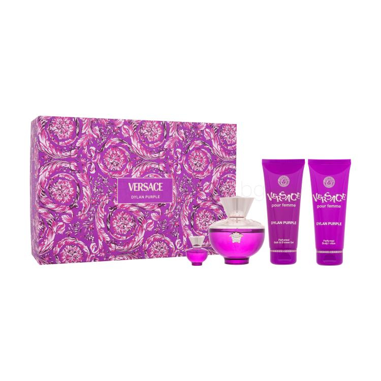 Versace Pour Femme Dylan Purple Подаръчен комплект EDP 100 ml + EDP 5 ml + душ гел 100 ml + лосион за тяло 100 ml