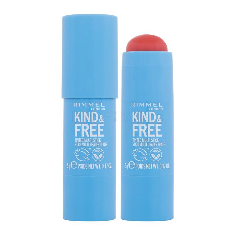 Rimmel London Kind &amp; Free Tinted Multi Stick Руж за жени 5 g Нюанс 004 Tangerine Dream