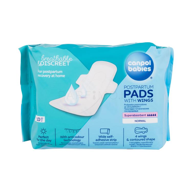 Canpol babies Breathable &amp; Discreet Day Postpartum Pads With Wings Превръзки за родилки за жени 10 бр