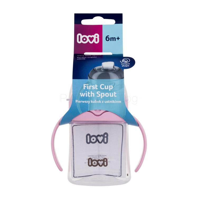 LOVI First Cup With Spout Pink 6m+ Чаша за деца 150 ml