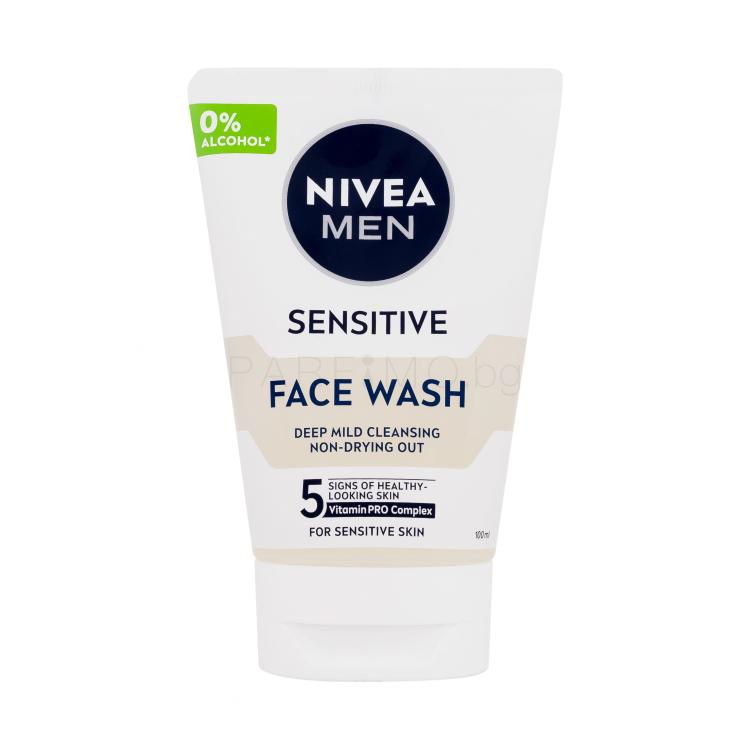 Nivea Men Sensitive Face Wash Почистващ гел за мъже 100 ml