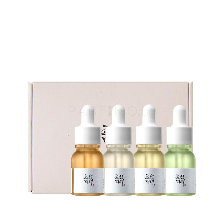 Beauty of Joseon Hanbang Serum Discovery Kit Подаръчен комплект серум за лице Ginseng Snail Mucin Revive Serum 10 ml + серум за лице Glow Deep Serum Rice Alpha-Arbutin 10 ml + серум за лице Glow Serum Propolis Niacinamide 10 ml + серум за лице Calming Serum Green Tea Panthenol 10 ml