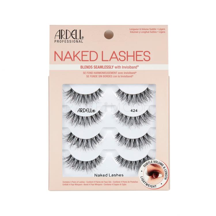 Ardell Naked Lashes 424 Изкуствени мигли за жени 4 бр Нюанс Black увредена кутия