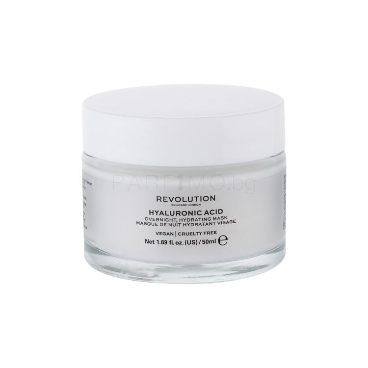 Revolution Skincare Hyaluronic Acid Overnight Hydrating Mask Маска за лице за жени 50 ml увредена кутия