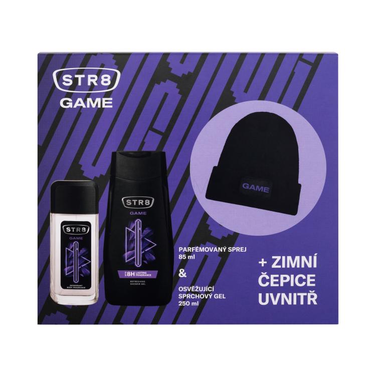 STR8 Game Подаръчен комплект дезодорант в стъкло 85 ml + душ гел 250 ml + зимна шапка