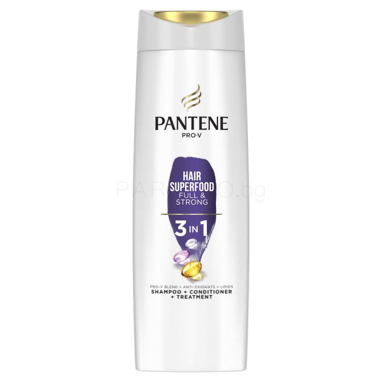 Pantene Superfood Full &amp; Strong 3 in 1 Шампоан за жени 360 ml