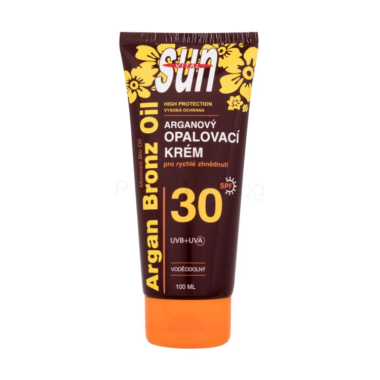 Vivaco Sun Argan Bronz Oil Tanning Cream SPF30 Слънцезащитна козметика за тяло 100 ml