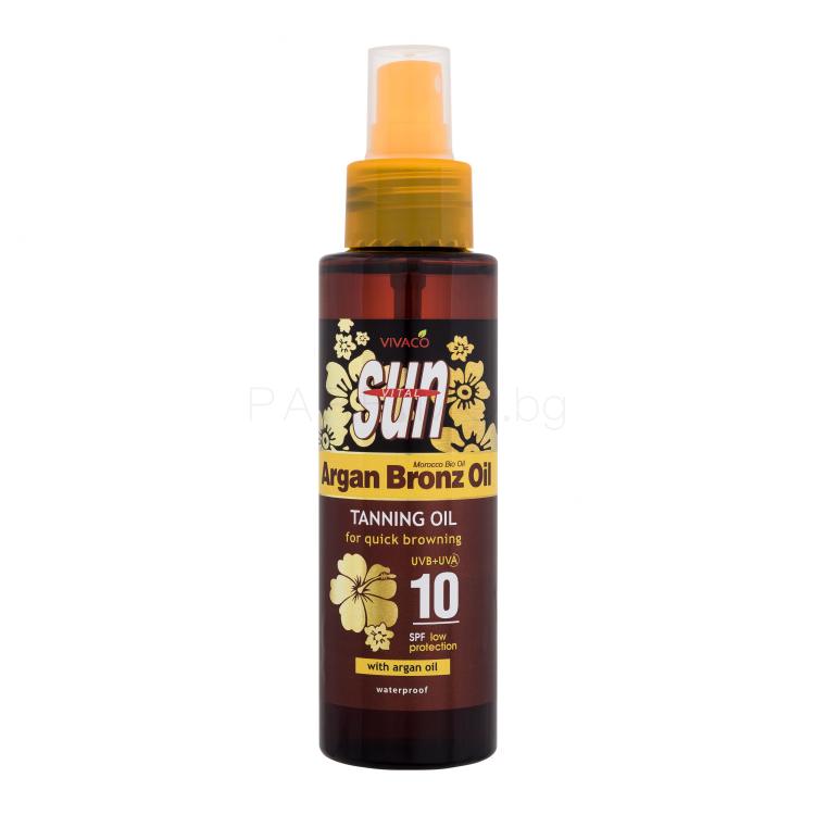 Vivaco Sun Argan Bronz Oil Tanning Oil SPF10 Слънцезащитна козметика за тяло 100 ml