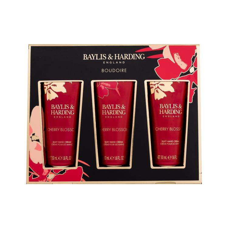 Baylis &amp; Harding Boudoire Cherry Blossom Подаръчен комплект крем за ръце Boudoire Cherry Blossom Silky Hand Cream 3 x 50 ml