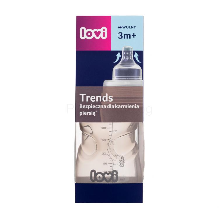 LOVI Trends Bottle 3m+ Beige Бебешко шише за деца 250 ml