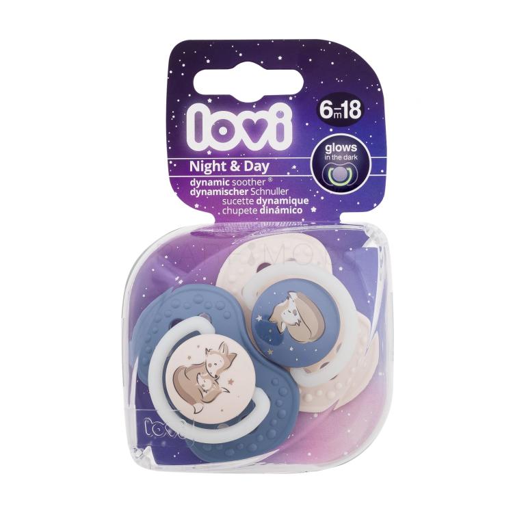 LOVI Night &amp; Day Dynamic Soother Boy 6-18m Биберон за деца 2 бр