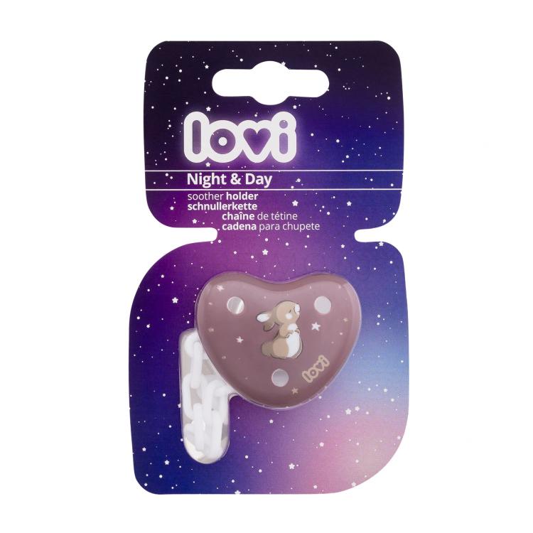 LOVI Night &amp; Day Soother Holder Girl Клипс за биберон за деца 1 бр