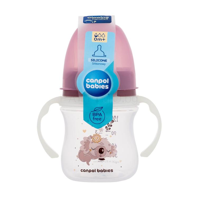 Canpol babies Sleepy Koala Easy Start Anti-Colic Bottle Pink 0m+ Бебешко шише за деца 120 ml