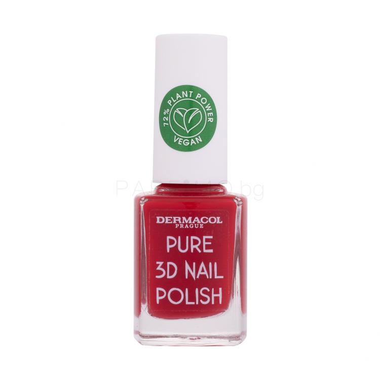 Dermacol Pure 3D Лак за нокти за жени 11 ml Нюанс 04 Poppy Red