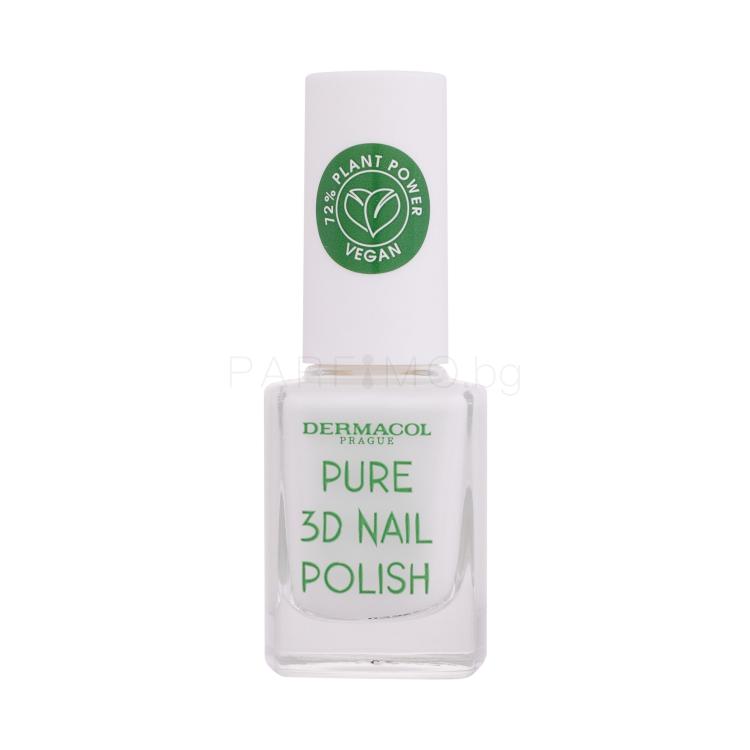 Dermacol Pure 3D Лак за нокти за жени 11 ml Нюанс 02 Absolute White