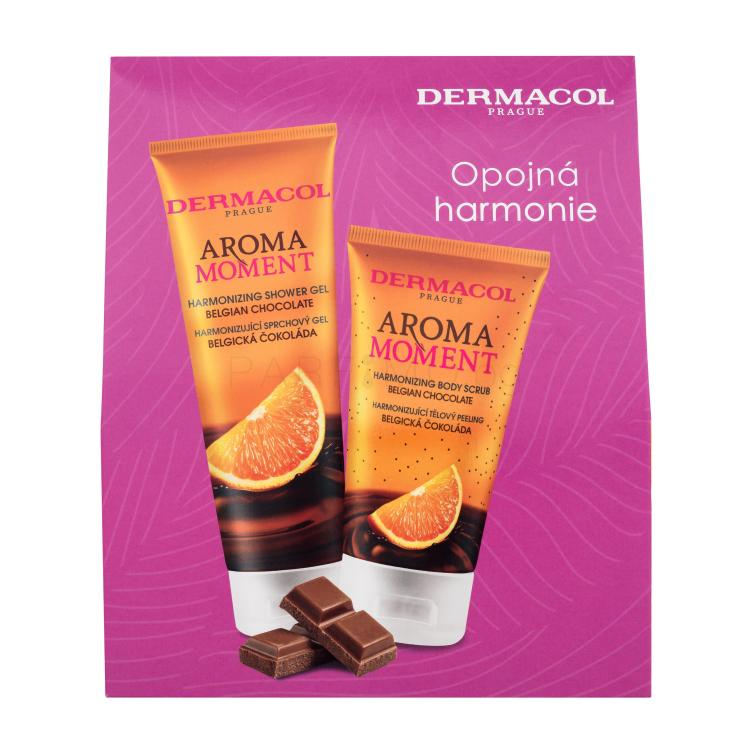 Dermacol Aroma Moment Belgian Chocolate Подаръчен комплект душ гел Belgian Chocolate 250 ml + пилинг за тяло Belgian Chocolate 150 ml