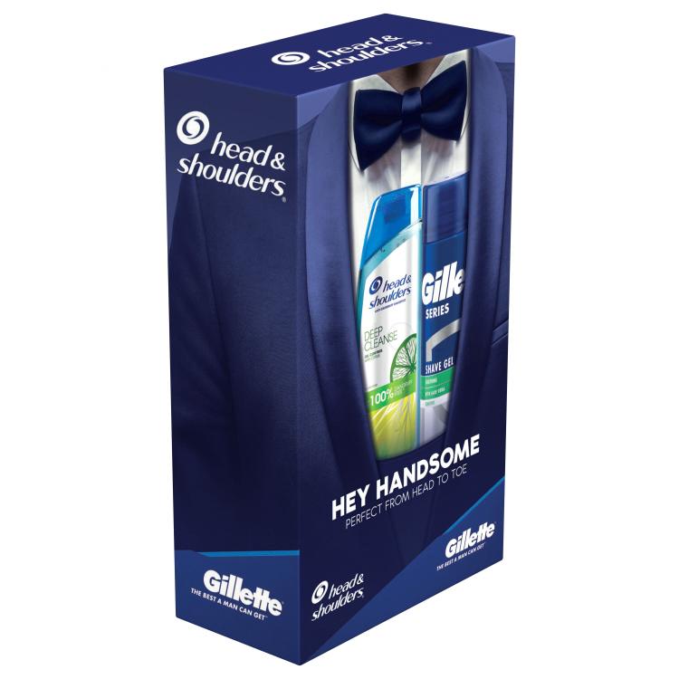 Head &amp; Shoulders Hey Handsome Подаръчен комплект шампоан Deep Cleanse Oil Control Anti-Dandruff Shampoo 300 ml + гел за бръснене Gillette Series Soothing Aloe Vera Sensitive Shave Gel 200 ml