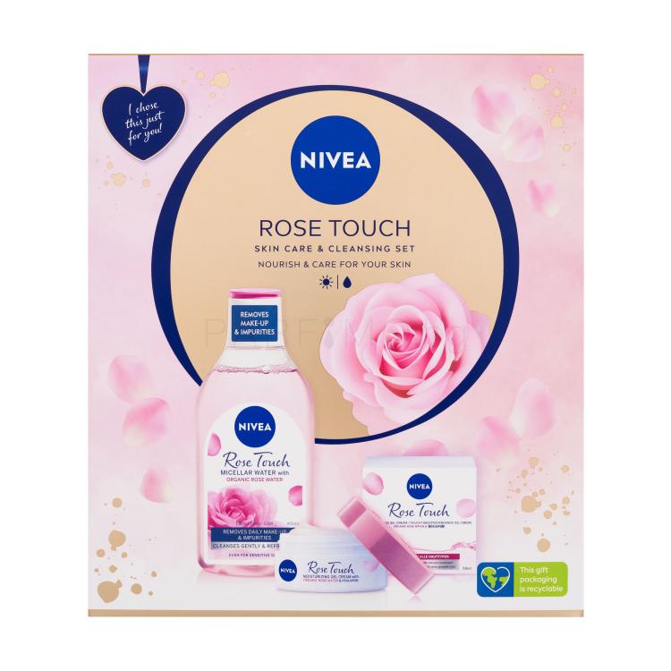 Nivea Rose Touch Подаръчен комплект мицеларна вода Rose Touch 400 ml + дневен гел крем Rose Touch 50 ml увредена кутия