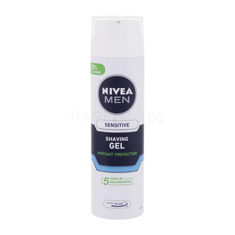 Nivea Men Sensitive Гел за бръснене за мъже 200 ml увреден флакон