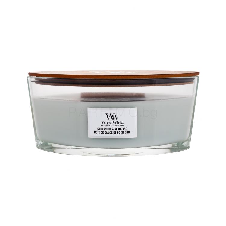 WoodWick Sagewood &amp; Seagrass Ароматна свещ 453,6 g