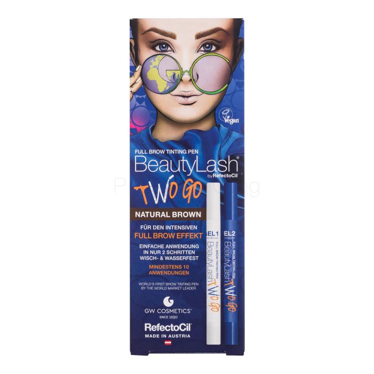 RefectoCil BeautyLash Two Go Tinting Pen Боя за вежди за жени Нюанс Natural Brown Комплект