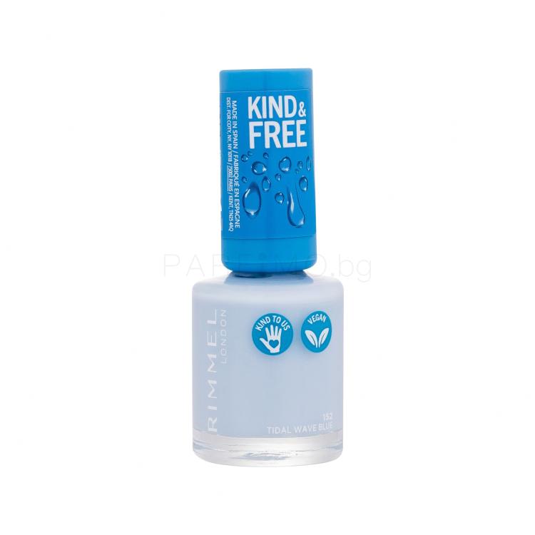 Rimmel London Kind &amp; Free Лак за нокти за жени 8 ml Нюанс 152 Tidal Wave Blue