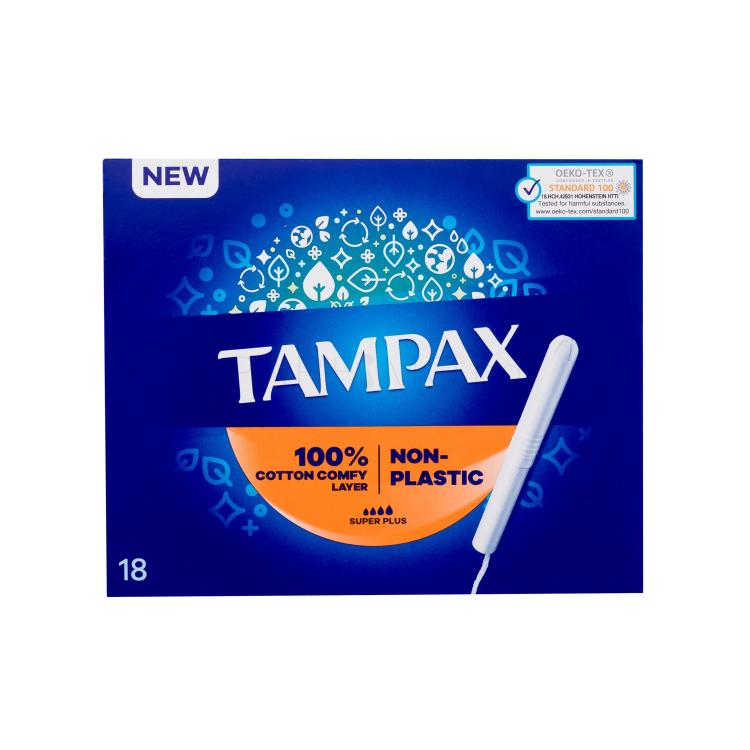 Tampax Non-Plastic Super Plus Тампон за жени Комплект