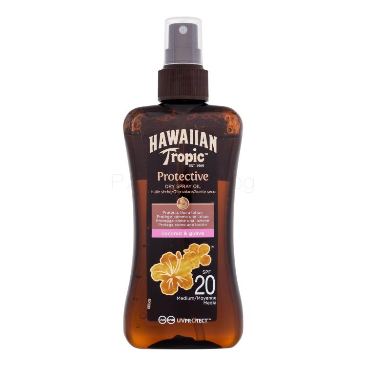 Hawaiian Tropic Protective Dry Spray Oil SPF20 Слънцезащитна козметика за тяло 200 ml