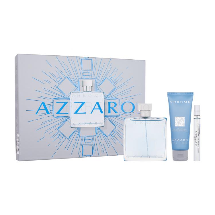 Azzaro Chrome Подаръчен комплект EDT 100 ml + EDT 10 ml + шампоан за коса и тяло 75 ml