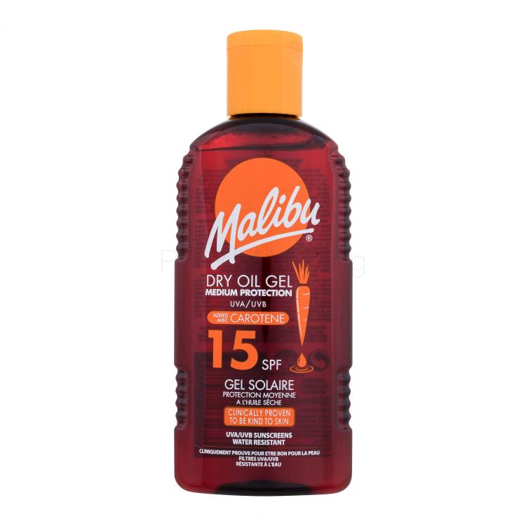 Malibu Dry Oil Gel With Carotene SPF15 Слънцезащитна козметика за тяло 200 ml