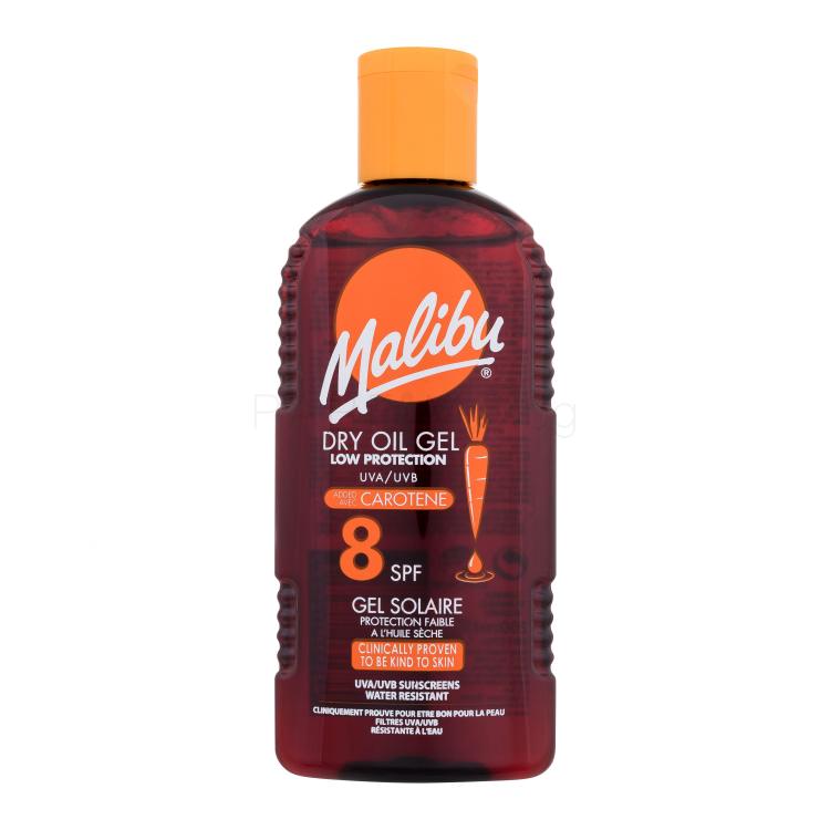 Malibu Dry Oil Gel With Carotene SPF8 Слънцезащитна козметика за тяло 200 ml