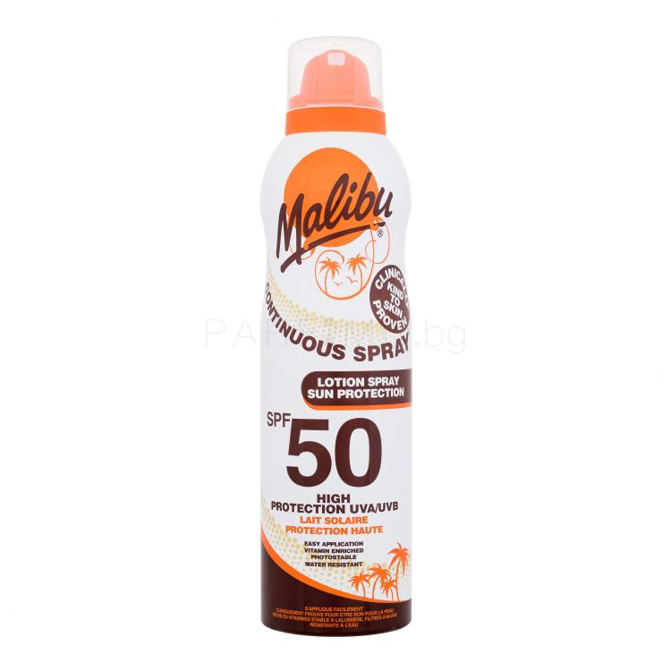 Malibu Lotion Spray Aerosol SPF50 Слънцезащитна козметика за тяло 175 ml