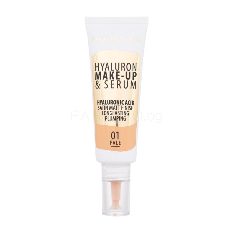 Dermacol Hyaluron Make-Up &amp; Serum Фон дьо тен за жени 25 g Нюанс 01 Pale