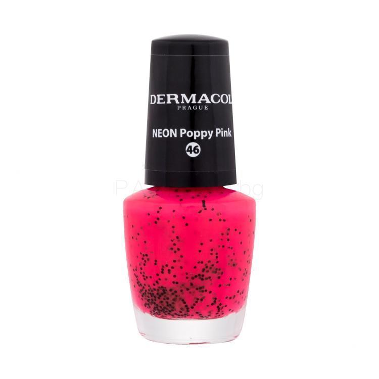 Dermacol Neon Лак за нокти за жени 5 ml Нюанс 46 Poppy Pink