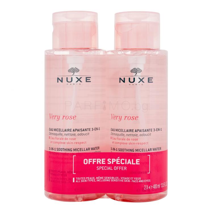 NUXE Very Rose 3-In-1 Soothing Мицеларна вода за жени 2x400 ml