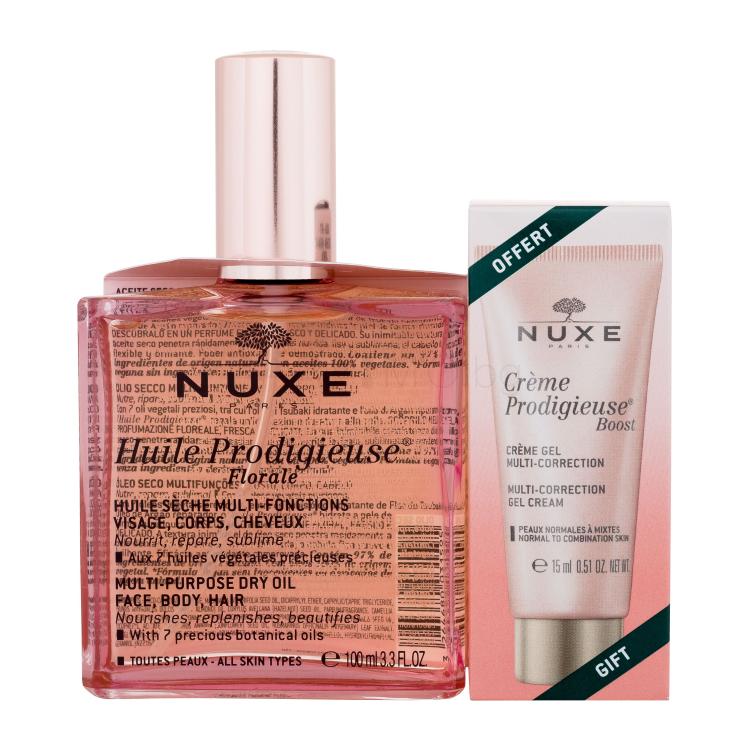 NUXE Huile Prodigieuse Florale Подаръчен комплект масло за тяло Huile Prodigieuse Florale Multi-Purpose Dry Oil 100 ml + гел крем Créme Prodigieuse Boost Multi-Correction Gel Cream 15 ml