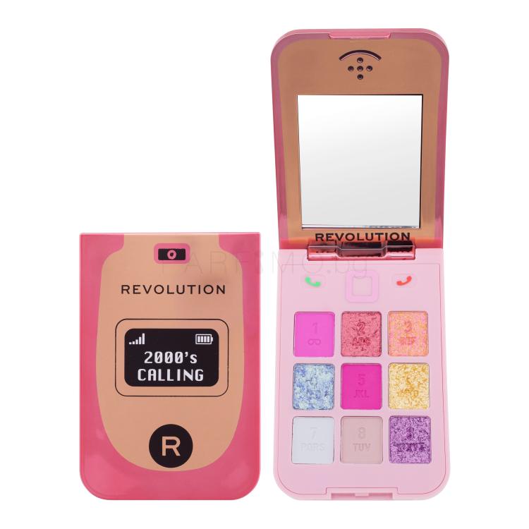 Makeup Revolution London Y2K Baby Flip Phone Eyeshadow Palette Сенки за очи за жени 3,6 g Нюанс 2000&#039;s Calling