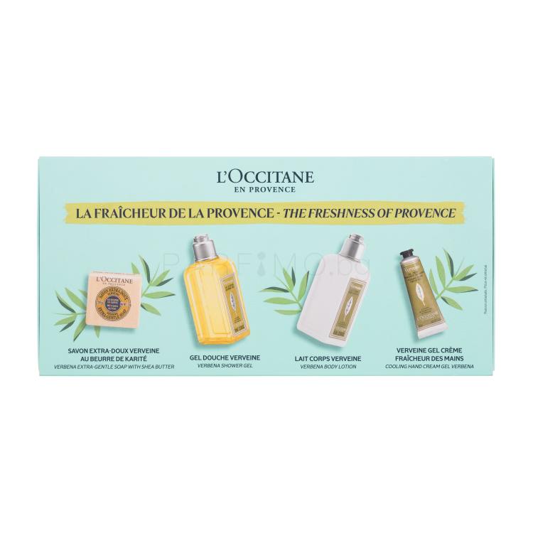 L&#039;Occitane Verveine (Verbena) The Freshness Of Provence Подаръчен комплект душ гел Verbena Shower Gel 70 ml + лосион за тяло Verbena Body Lotion 70 ml + крем за ръце Verbena Cooling Hand Cream Gel  30 ml + твърд сапун Verbena Extra-Gentle Soap 50 g