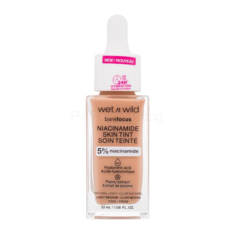 Wet n Wild Bare Focus Niacinamide Skin Tint Фон дьо тен за жени 32 ml Нюанс Natural Light