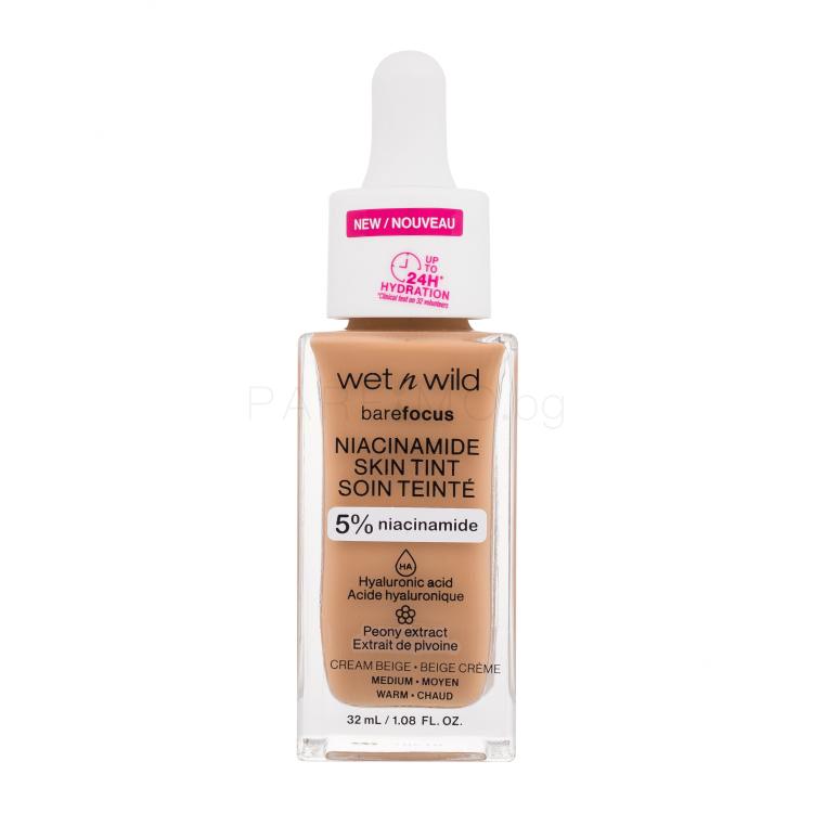 Wet n Wild Bare Focus Niacinamide Skin Tint Фон дьо тен за жени 32 ml Нюанс Medium