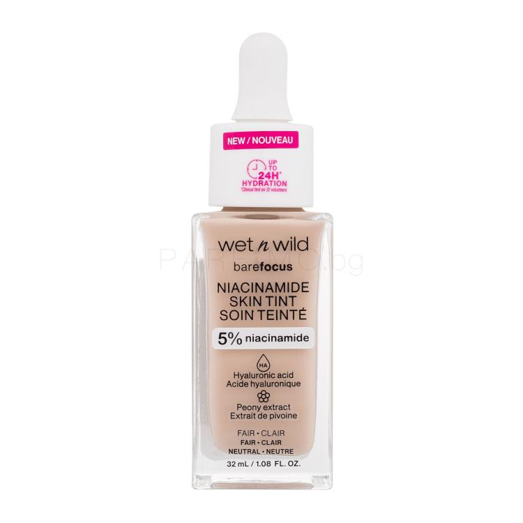 Wet n Wild Bare Focus Niacinamide Skin Tint Фон дьо тен за жени 32 ml Нюанс Fair