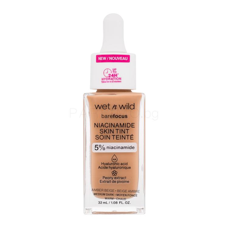 Wet n Wild Bare Focus Niacinamide Skin Tint Фон дьо тен за жени 32 ml Нюанс Medium Dark